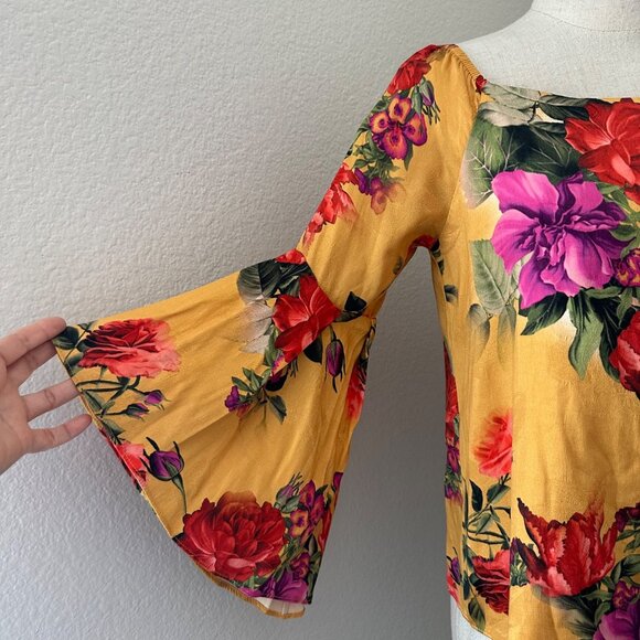 Alice + Olivia Shera Pullover Off Shoulder Blouse Trumpet Sleeve Contemporary Fi - Picture 7 of 13